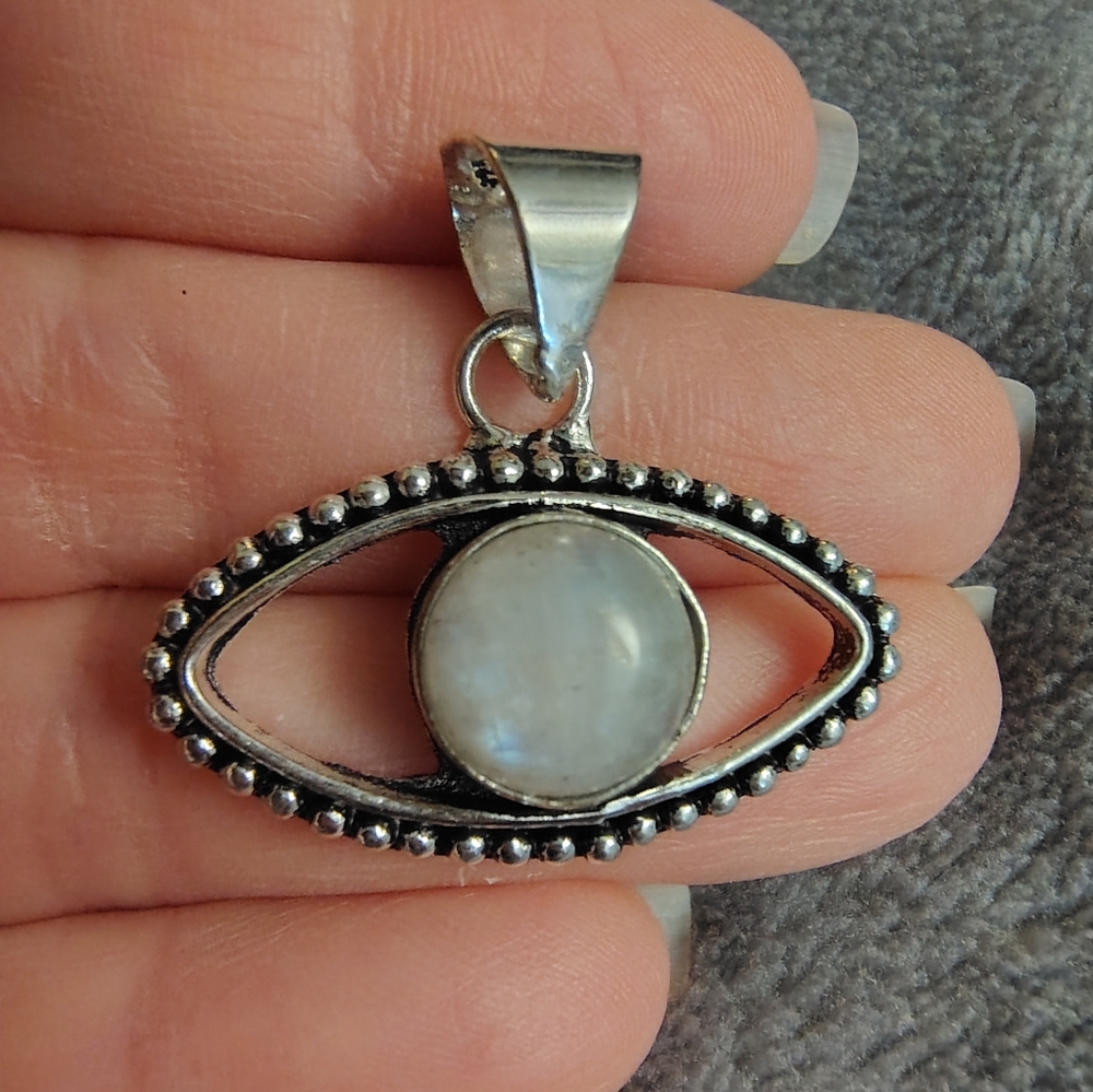 Moonstone Evil Eye Pendant